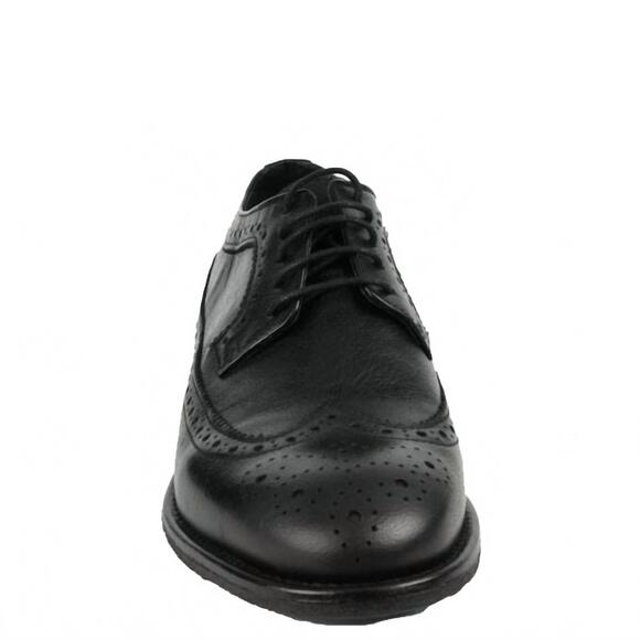 NEW ASHER GREEN men\'s premium leather lace-up oxford dress shoes in black